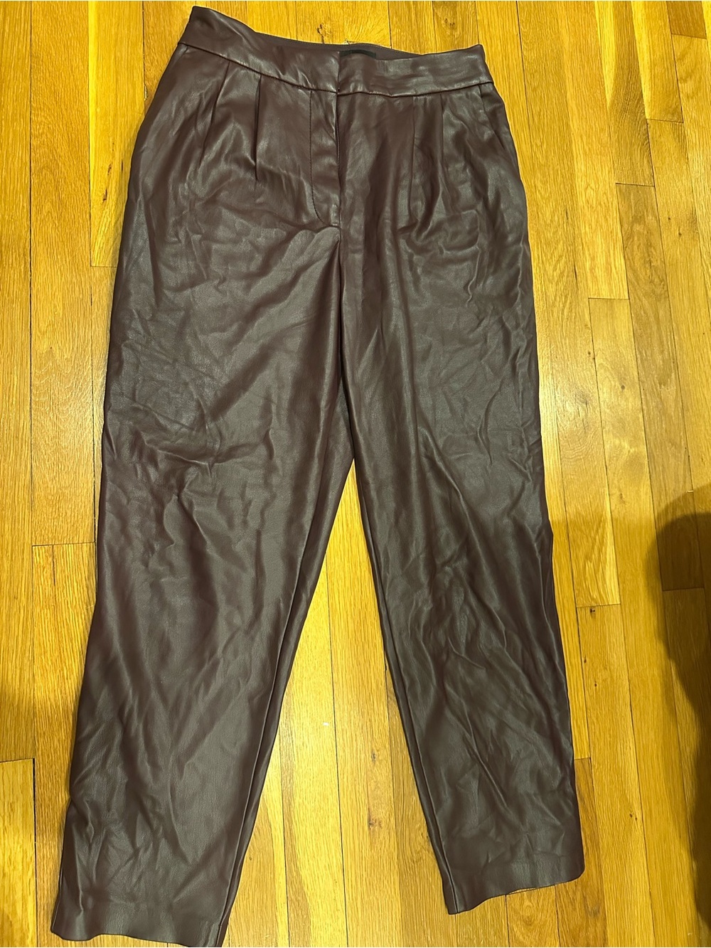 Express Maroon Ankle Leather Pants